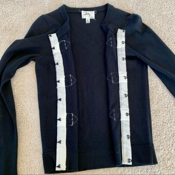 Milly Silk Blend Black & White Button Detail Hook Closure Cardigan, P (X… - Picture 7 of 9